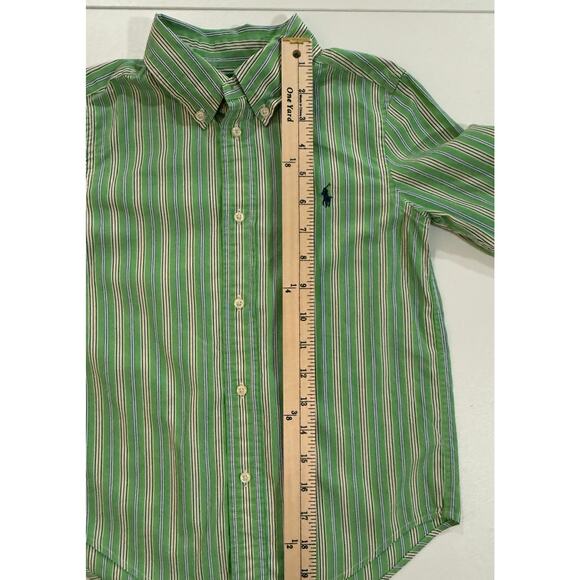 Ralph Lauren Boys Long Sleeve Green Strip Shirt Boys Sz 6 (06) - Picture 7 of 9